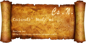 Csicsó Noémi névjegykártya